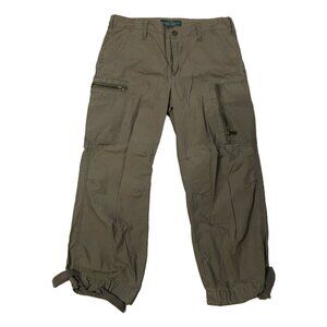 Lauren Jeans Co. Ralph Lauren Womens Cargo Pants Size 8 Olive Green 100% Cotton